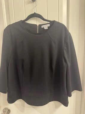 Liz Claiborne XL Black Peplum Zipper Top